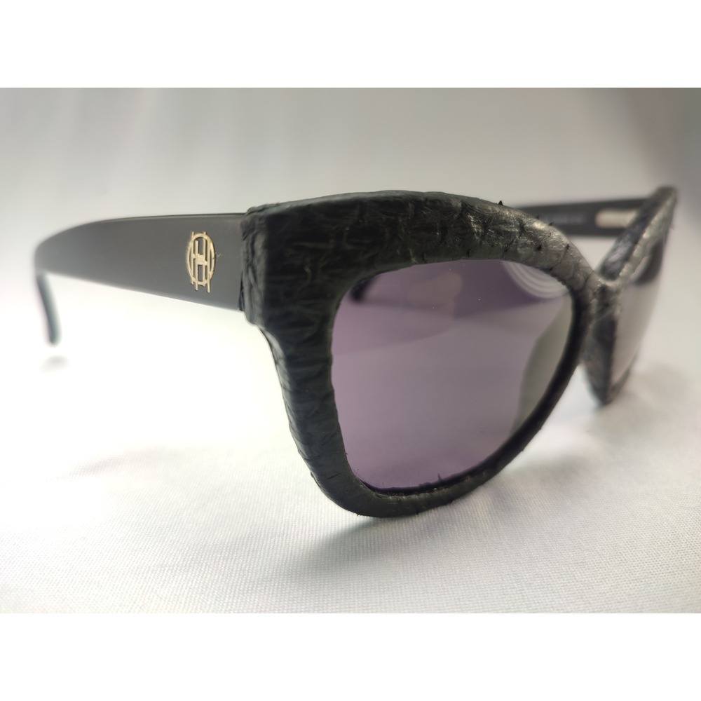 RARE House of Harlow 1960 Linsey 06 56-16 Black Snakeskin Cat Eye Sunglasses